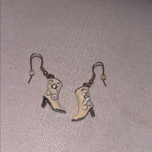 Cream Boot Earrings